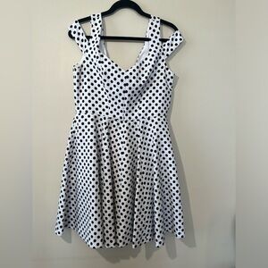 Betsey Johnson polka dot midi dress women’s 10 pin up fit & flare sleeveless‎